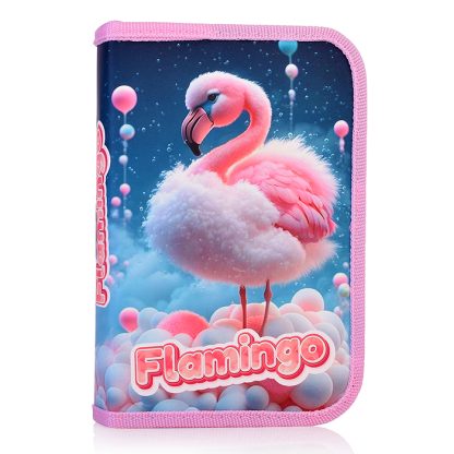 Пенал односекционный  большой SOFT "Воздушный фламинго"